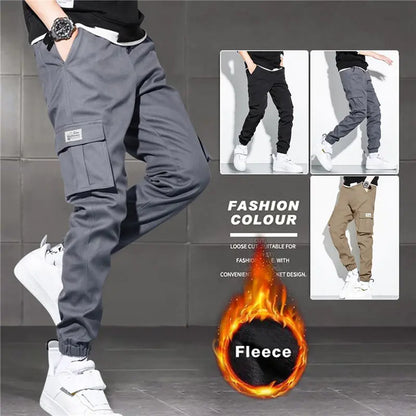 Thick Warm Fleece Cargo Pants (3 shades)