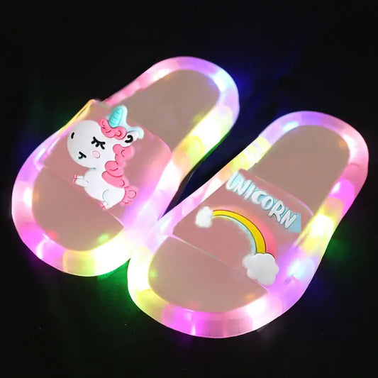 Children‘s Cartoon Animals Prints Lighted Slippers (various styles)