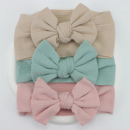 3Pcs/Lot Knit Baby Headband Bow Set (various colors)