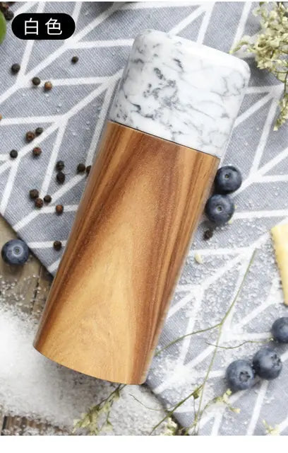 Wooden Marble Pepper Grinder Mill