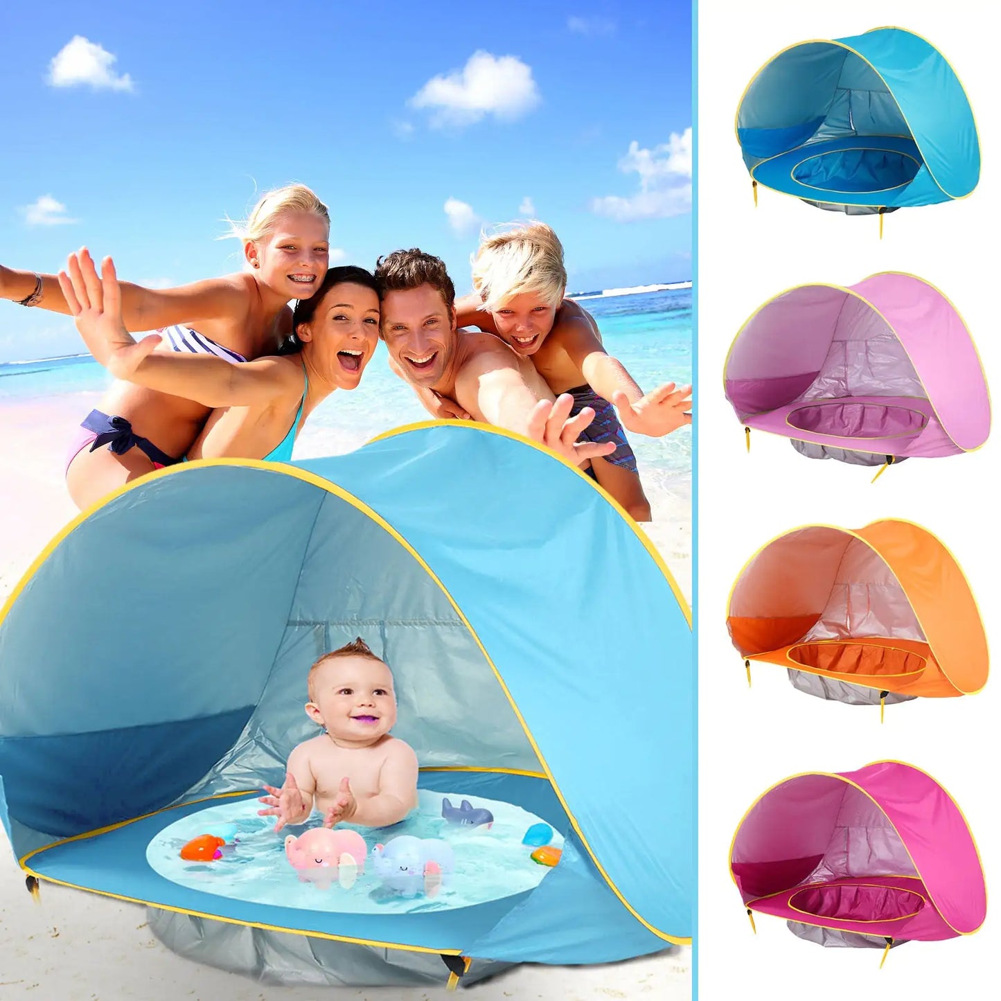 Baby Beach Tent: Easy Fold-Up Waterproof Sun Awning Tent