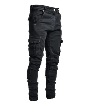 Men's Side Pockets Skinny Jeans (black or blue)