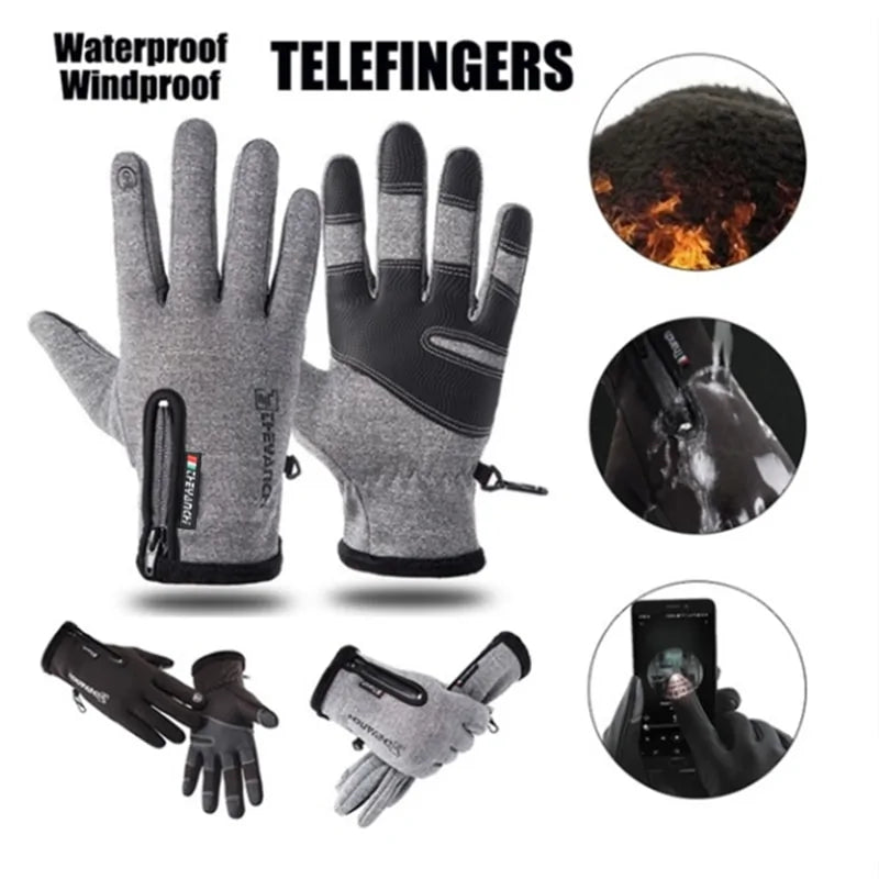 Warm Waterproof Touch Screen Gloves (black or grey)