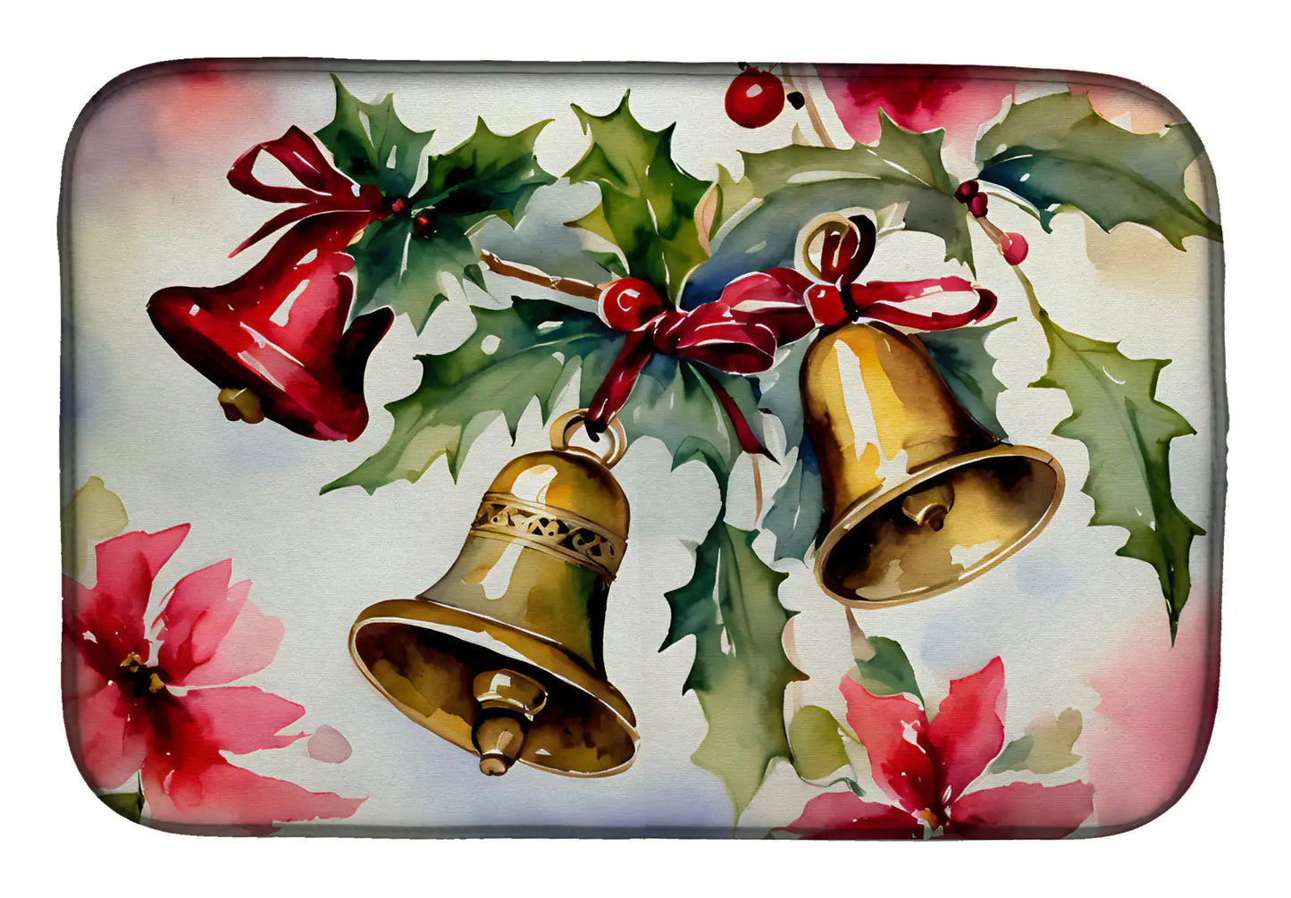 Christmas Bells Dish Drying Mat