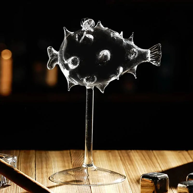 Creative Pufferfish Cocktail Glass Transparent