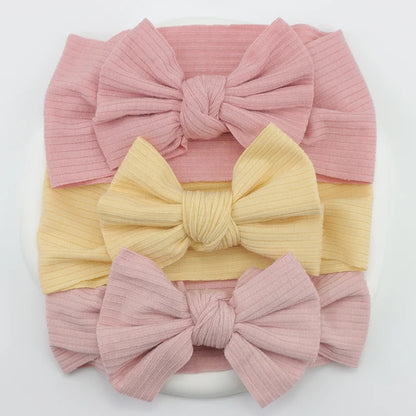 3Pcs/Lot Knit Baby Headband Bow Set (various colors)