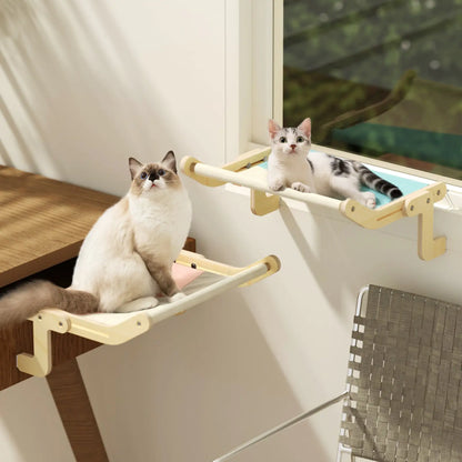 Mewoofun Sturdy Cat Window Perch Wooden Hammock