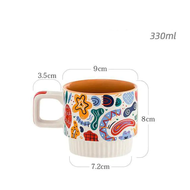 DIY Hand-Painted Ceramic Mug (4 styles)