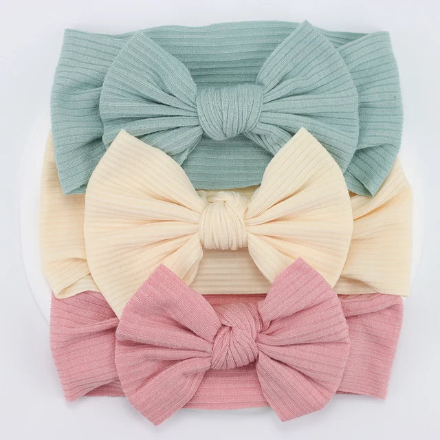 3Pcs/Lot Knit Baby Headband Bow Set (various colors)