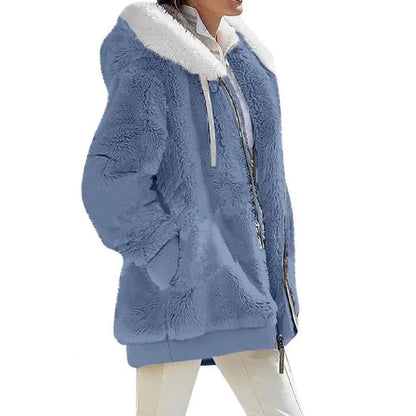 Plush Zipper Coat for Women & Plus Sizes (various colors)