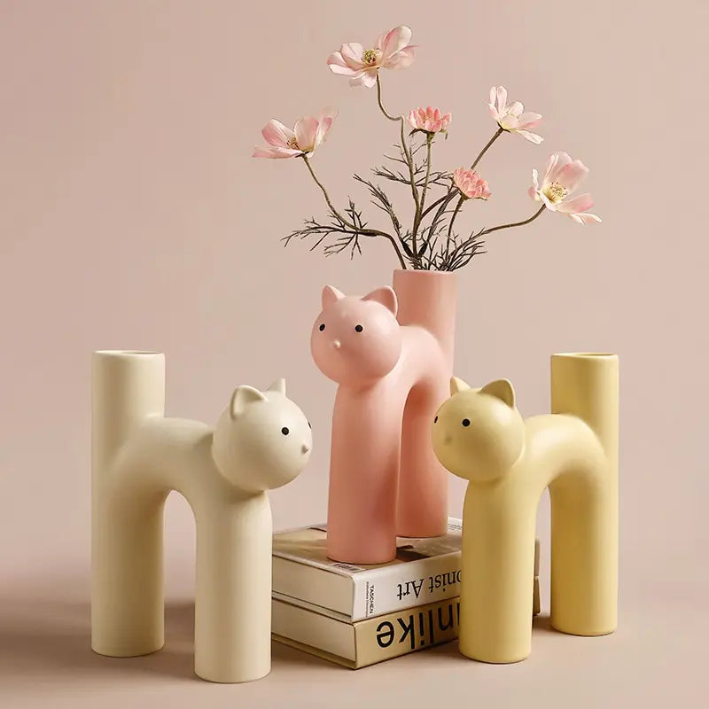 Cat Tube Vase (3 shades)