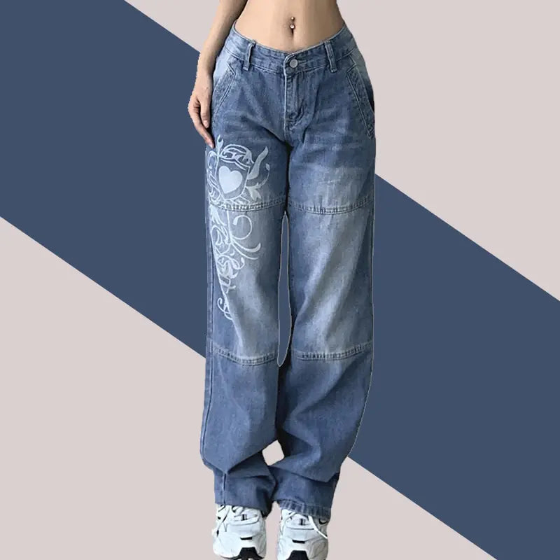 Harajuku Printed Cargo Jeans (3 shades)