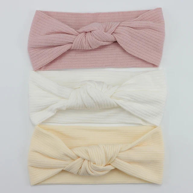 3Pcs/Lot Knit Baby Headband Bow Set (various colors)