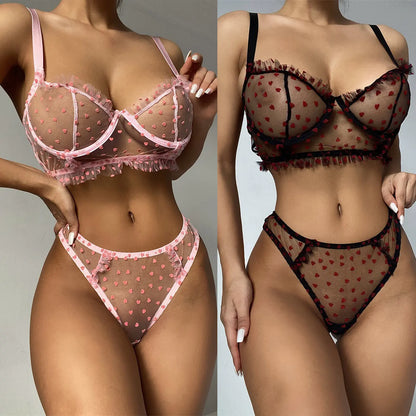 Lingerie Mesh Perspective Lace with Bra (various colors)