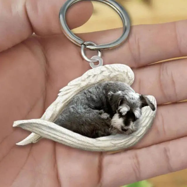 Dog Sleeping Angel Keychain (various colors)