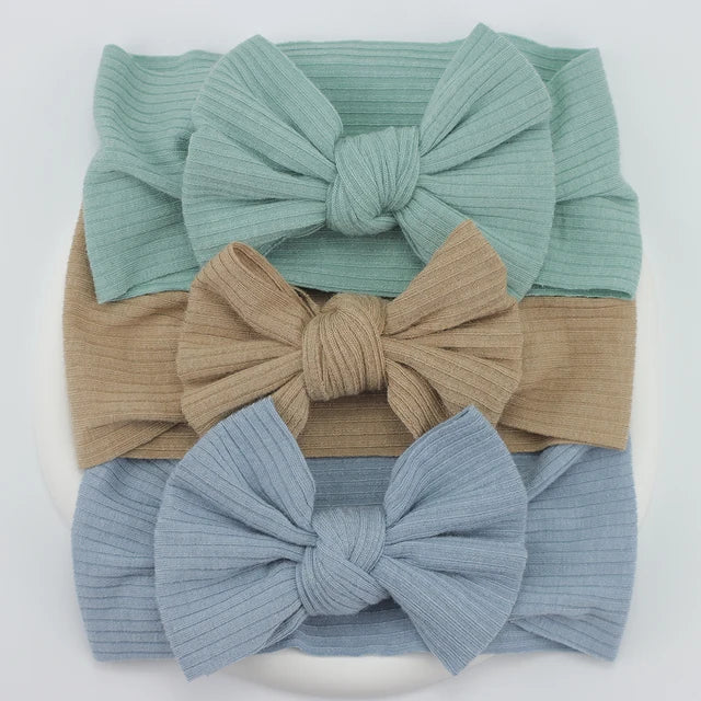 3Pcs/Lot Knit Baby Headband Bow Set (various colors)