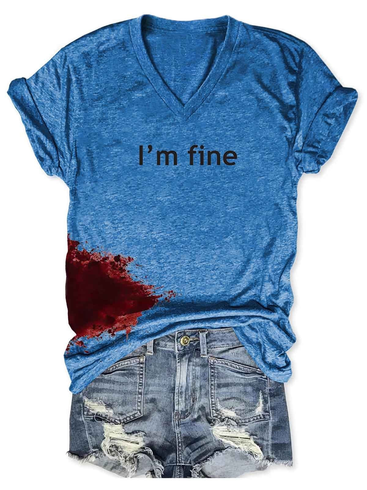 Bloodstained "I'm Fine" T-Shirt for Women (many colors)