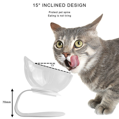 Single or Double Cat/Dog Bowl With Raised Stand (black, white, clear)