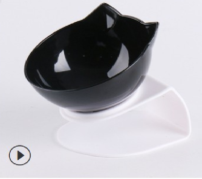 Single or Double Cat/Dog Bowl With Raised Stand (black, white, clear)