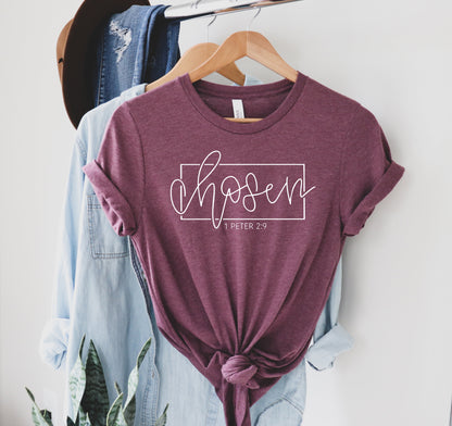 Beautiful "Chosen" 1 Peter 2:9 T-Shirt (various colors)