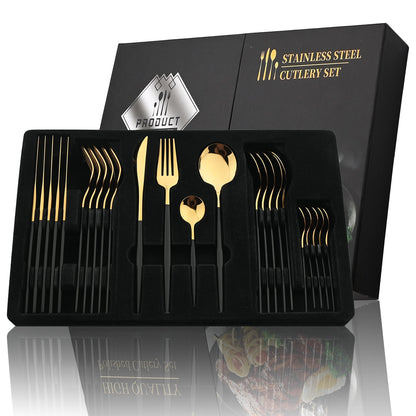 Beautiful 24Pcs Stainless Steel Cutlery Sets (various colors)