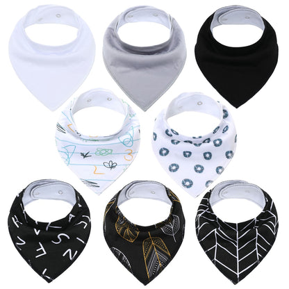 Sets of 8 Soft Baby Bibs (various colors & patterns)