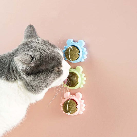 Catnip Ball Toys with a Crab Base