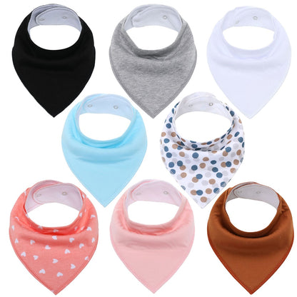 Sets of 8 Soft Baby Bibs (various colors & patterns)