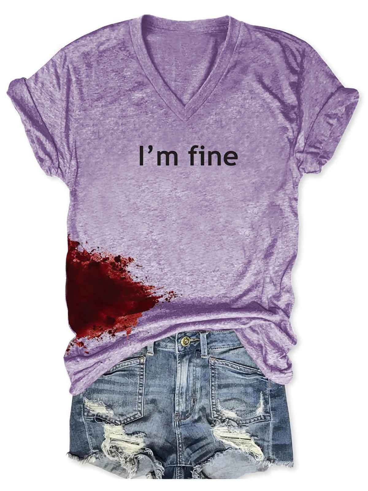 Bloodstained "I'm Fine" T-Shirt for Women (many colors)