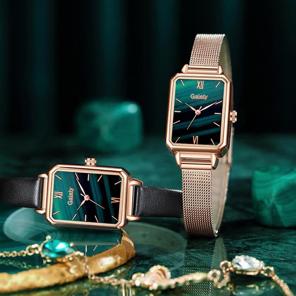 Square Quartz Watch & Optional Complimentary Bangle