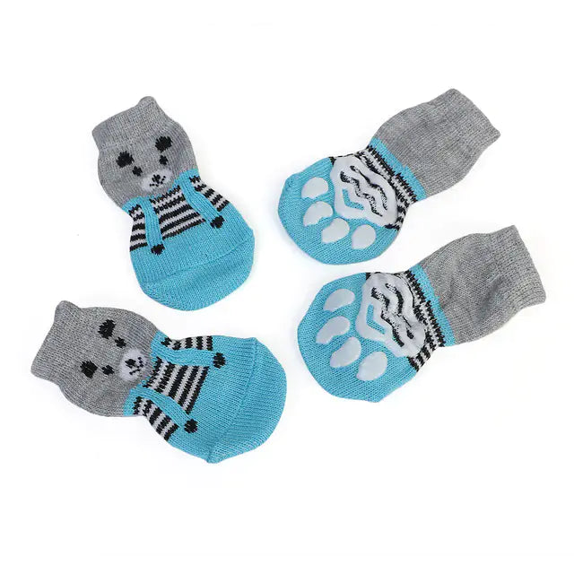 4Pcs Set Knitted Pet Socks