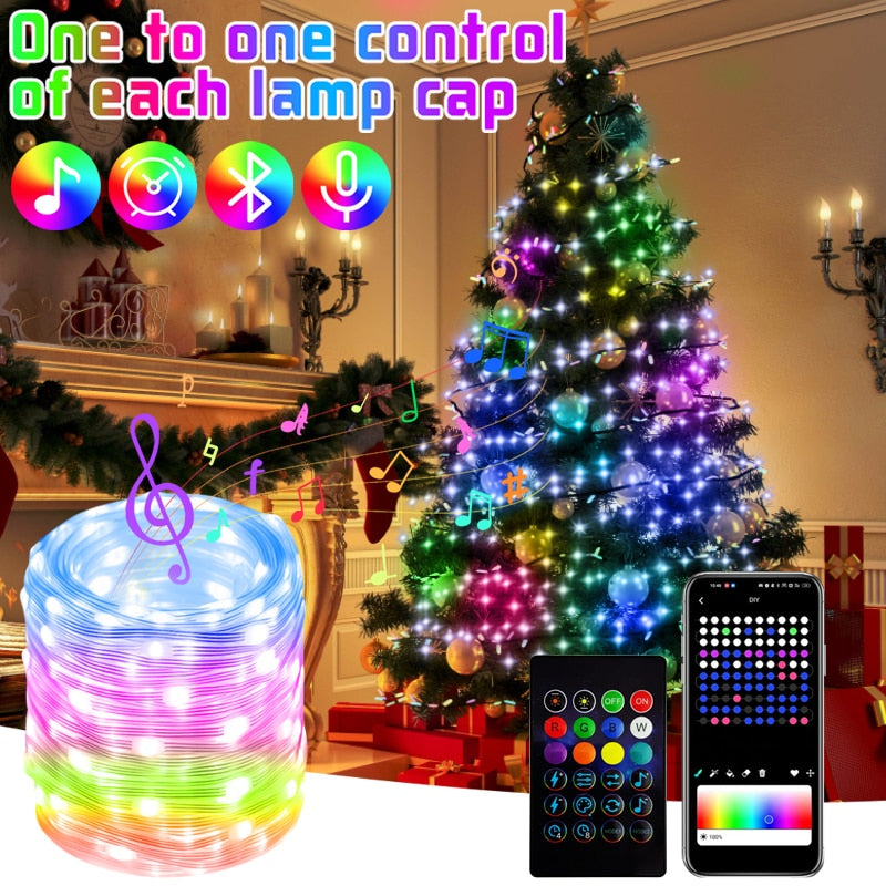 String Lights - USB App Control 16 mil Colors, 4 Lighting Modes, Synced with Music!