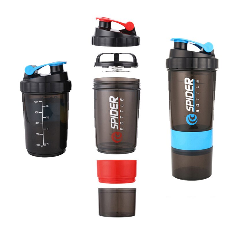 3 Layer Shaker Bottle - Waterproof w/Stainless Steel agitator