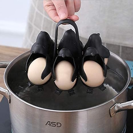 Adorable Penguin 6 Egg Cooker & Egg Steamer - 3 in 1 Steamer & Storage Racks