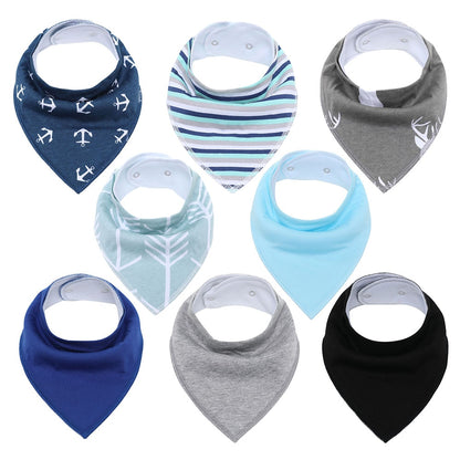 Sets of 8 Soft Baby Bibs (various colors & patterns)