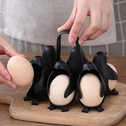 Adorable Penguin 6 Egg Cooker & Egg Steamer - 3 in 1 Steamer & Storage Racks