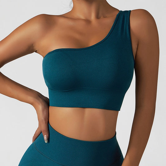 Summer Sexy Oblique Shoulder Yoga Tops