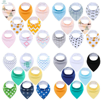 Sets of 8 Soft Baby Bibs (various colors & patterns)