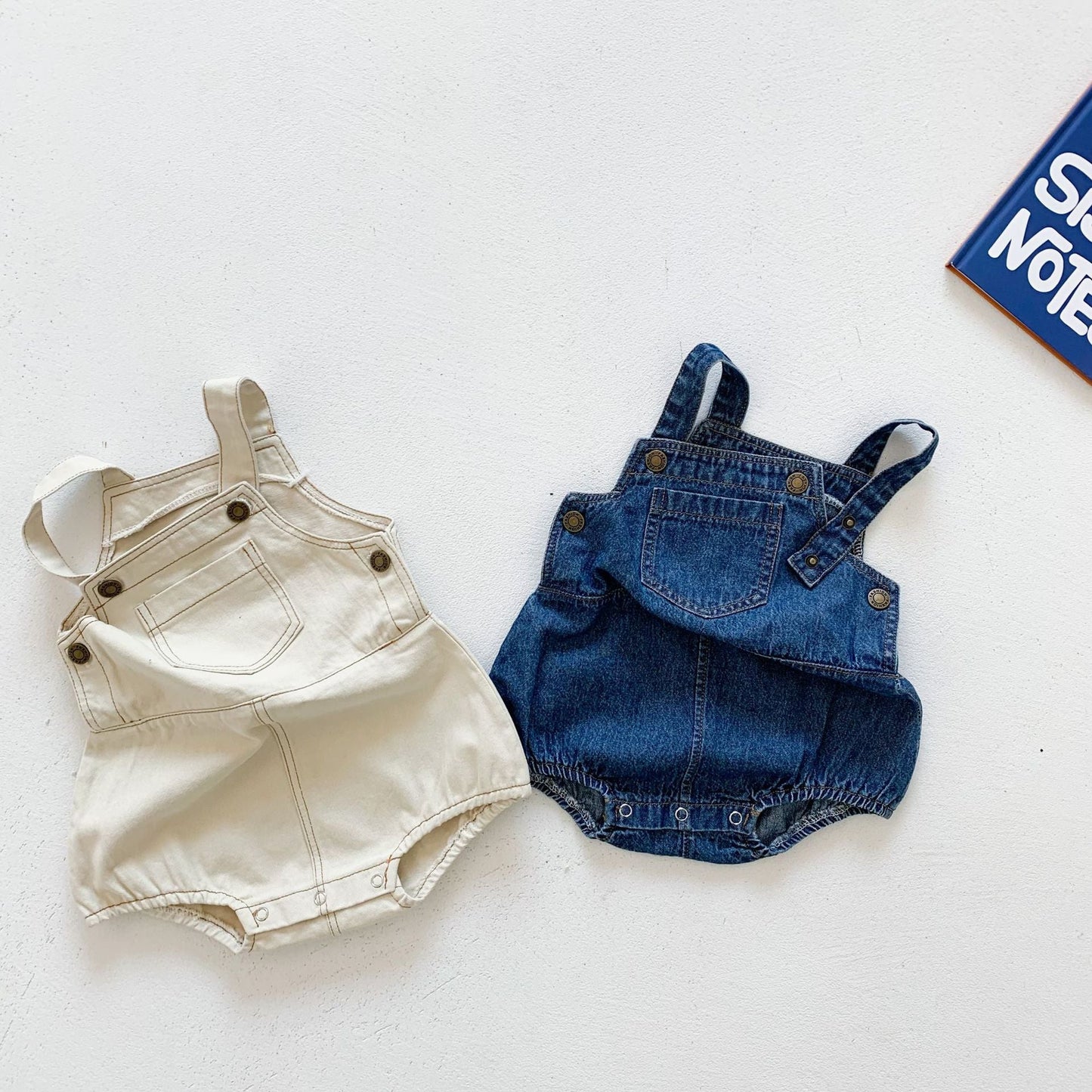 Denim Baby Overalls & Striped T-shirt