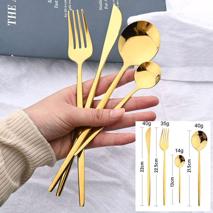 Beautiful 24Pcs Stainless Steel Cutlery Sets (various colors)