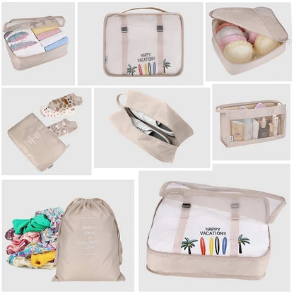 8Pcs/set Large Capacity Travel Organizer Bags