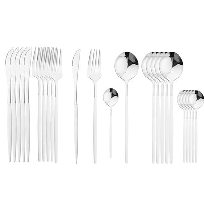 Beautiful 24Pcs Stainless Steel Cutlery Sets (various colors)