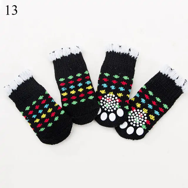 4Pcs Set Knitted Pet Socks