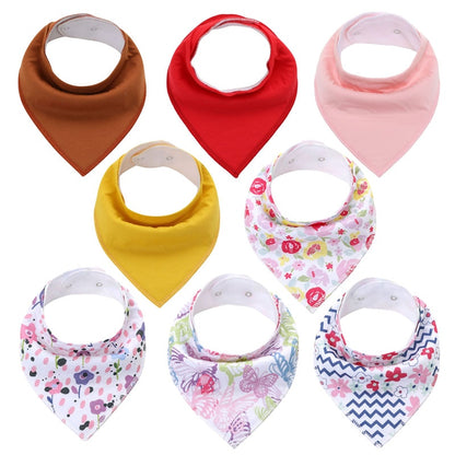 Sets of 8 Soft Baby Bibs (various colors & patterns)