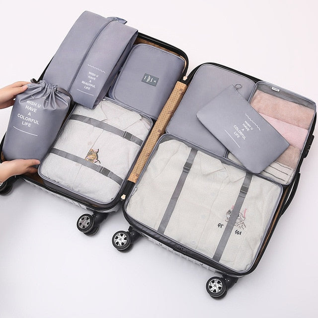 8Pcs/set Large Capacity Travel Organizer Bags