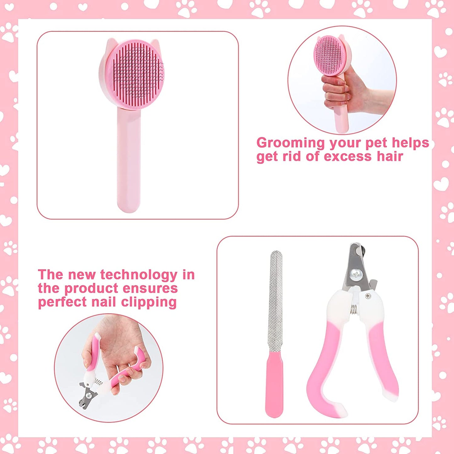 Combination Pet Hair Brush & Tools