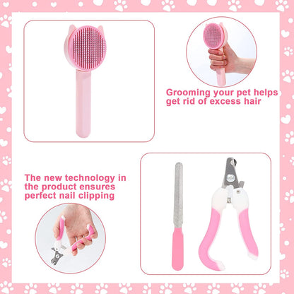 Combination Pet Hair Brush & Tools