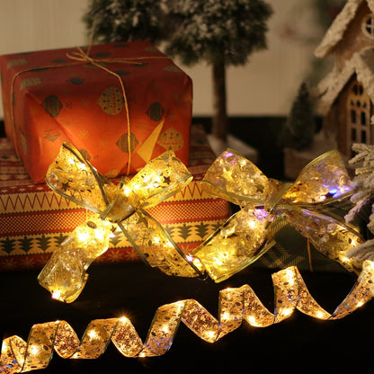 String Lights - Beautiful Ribbon String & Bow Lights for Romance & Holidays (various colors)