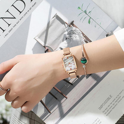 Square Quartz Watch & Optional Complimentary Bangle