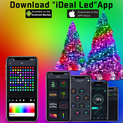 String Lights - USB App Control 16 mil Colors, 4 Lighting Modes, Synced with Music!